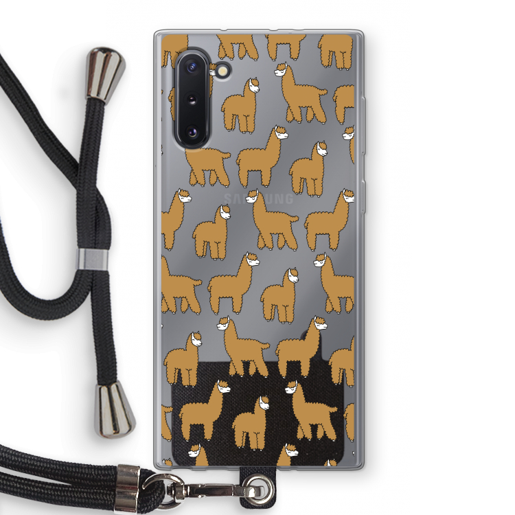 Alpacas: Samsung Galaxy Note 10 Transparant Hoesje met koord