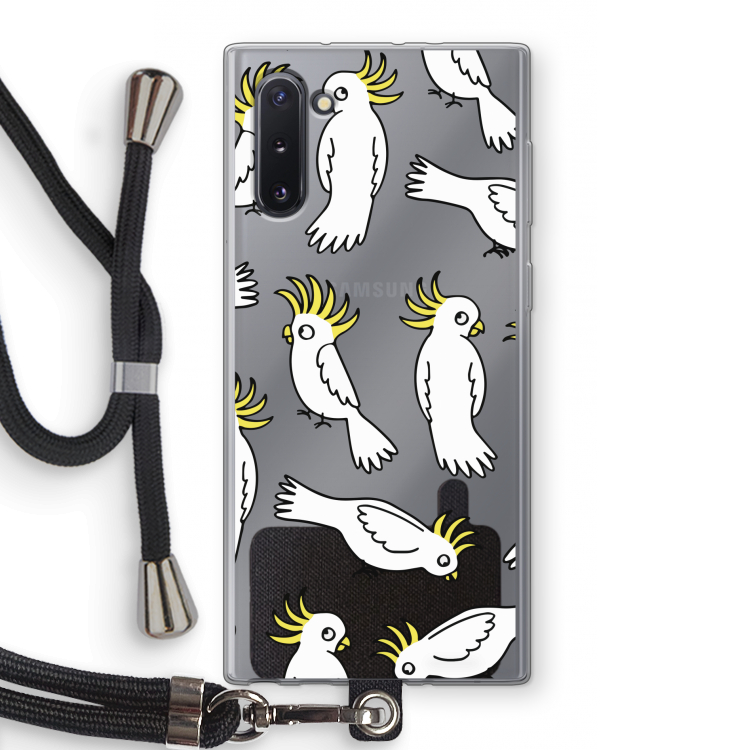 Papegaai: Samsung Galaxy Note 10 Transparant Hoesje met koord