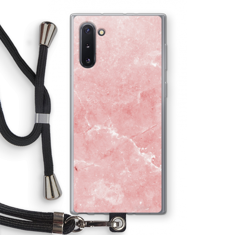 Roze marmer: Samsung Galaxy Note 10 Transparant Hoesje met koord