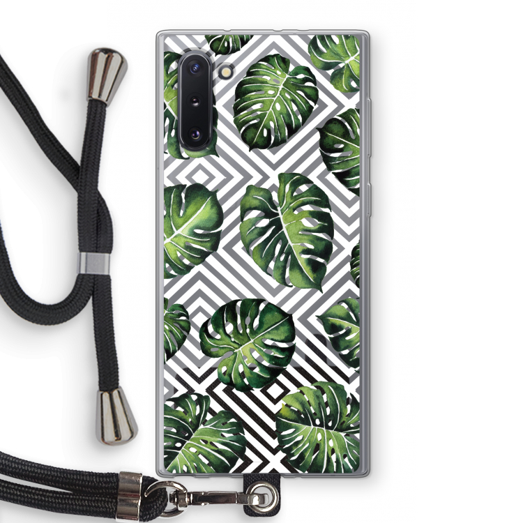 Geometrische jungle: Samsung Galaxy Note 10 Transparant Hoesje met koord