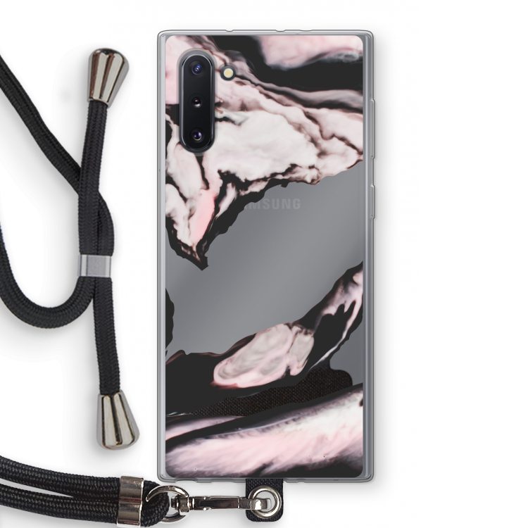 Roze stroom: Samsung Galaxy Note 10 Transparant Hoesje met koord