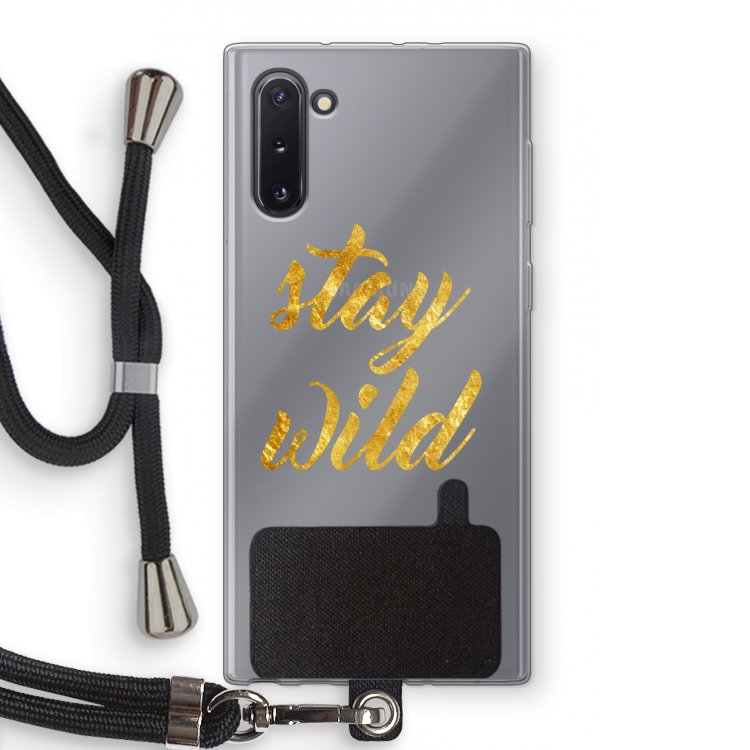 Stay wild: Samsung Galaxy Note 10 Transparant Hoesje met koord