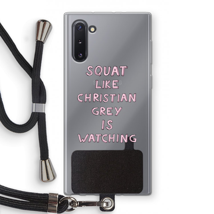 Christian Grey: Samsung Galaxy Note 10 Transparant Hoesje met koord
