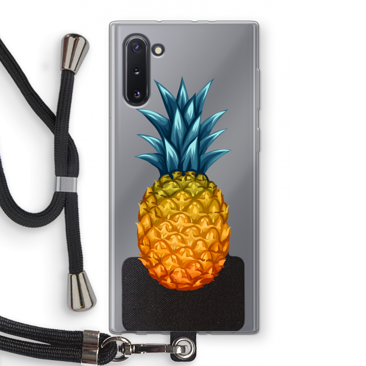 Grote ananas: Samsung Galaxy Note 10 Transparant Hoesje met koord