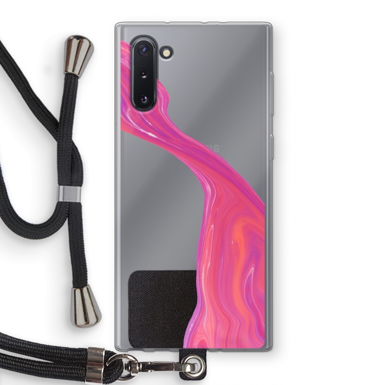 Paarse stroom: Samsung Galaxy Note 10 Transparant Hoesje met koord