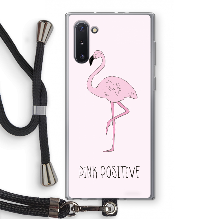 Pink positive: Samsung Galaxy Note 10 Transparant Hoesje met koord