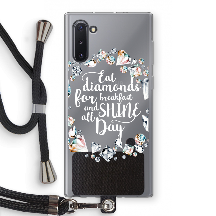 Diamonds: Samsung Galaxy Note 10 Transparant Hoesje met koord