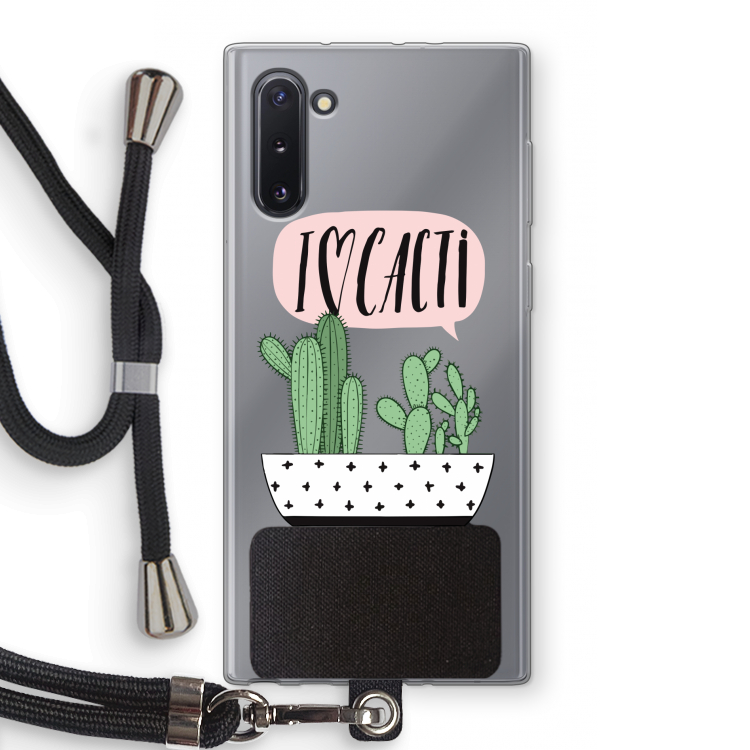 I love cacti: Samsung Galaxy Note 10 Transparant Hoesje met koord
