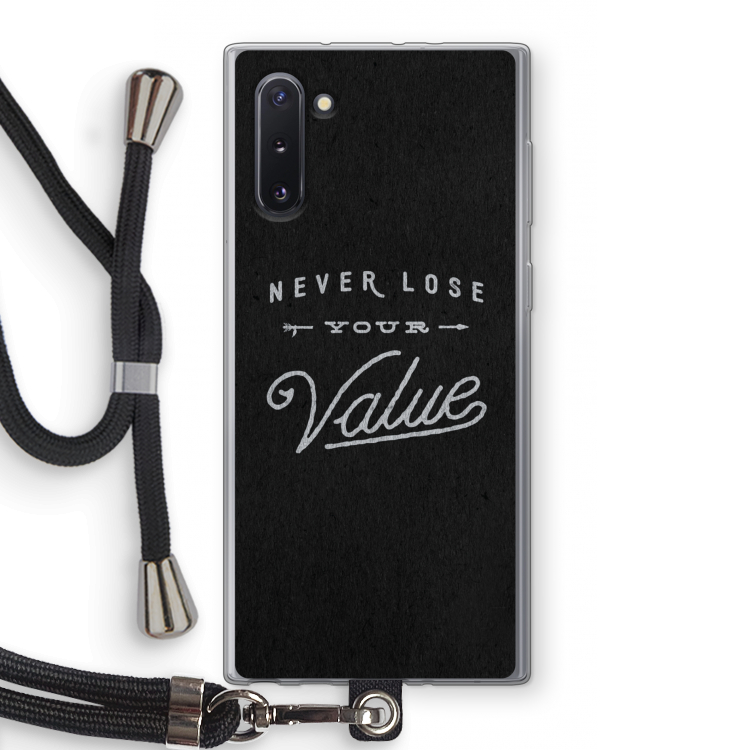 Never lose your value: Samsung Galaxy Note 10 Transparant Hoesje met koord
