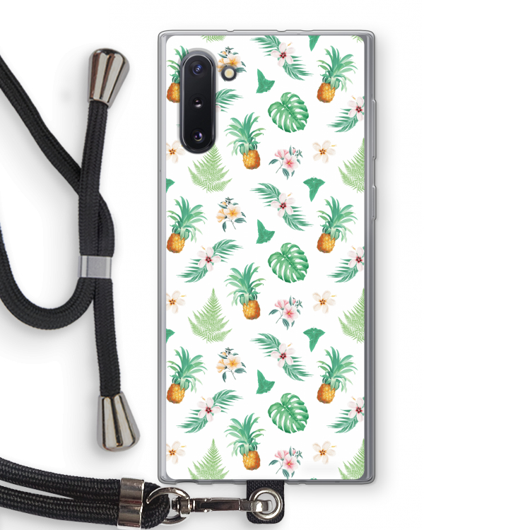 Ananas bladeren: Samsung Galaxy Note 10 Transparant Hoesje met koord