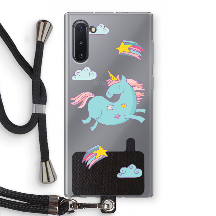 Vliegende eenhoorn: Samsung Galaxy Note 10 Transparant Hoesje met koord