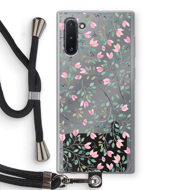 Sierlijke bloemen: Samsung Galaxy Note 10 Transparant Hoesje met koord