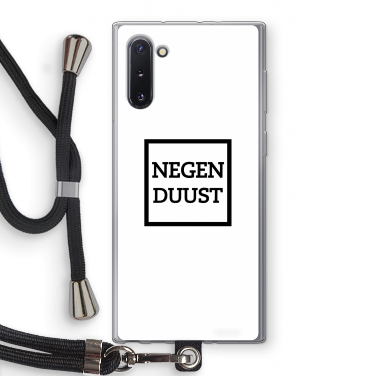 Negenduust vierkant: Samsung Galaxy Note 10 Transparant Hoesje met koord