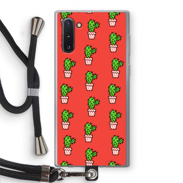 Mini cactus: Samsung Galaxy Note 10 Transparant Hoesje met koord