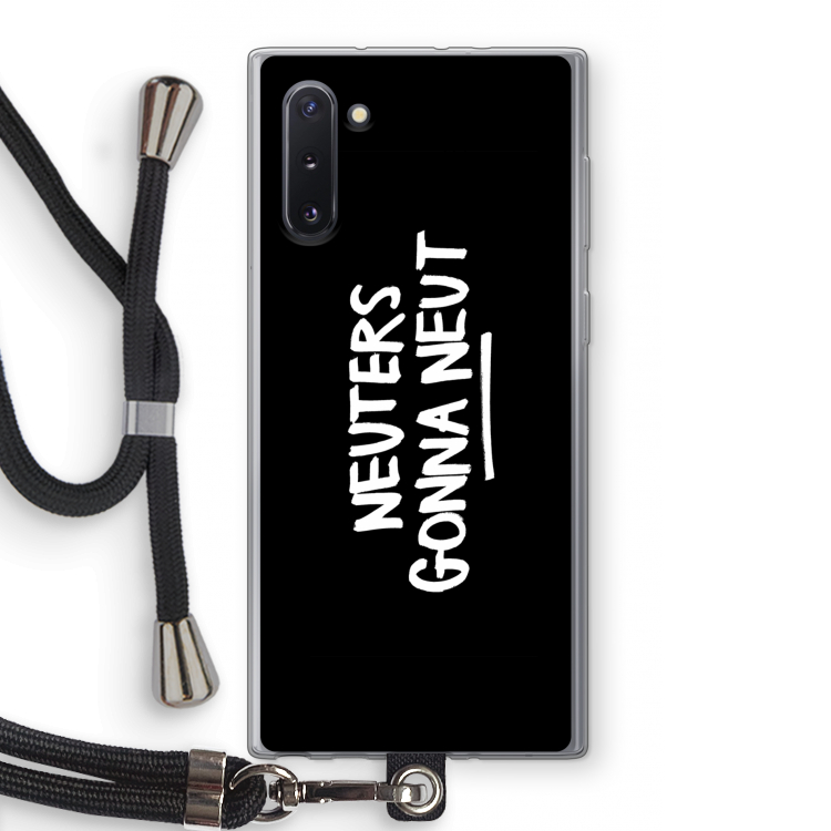 Neuters (zwart): Samsung Galaxy Note 10 Transparant Hoesje met koord