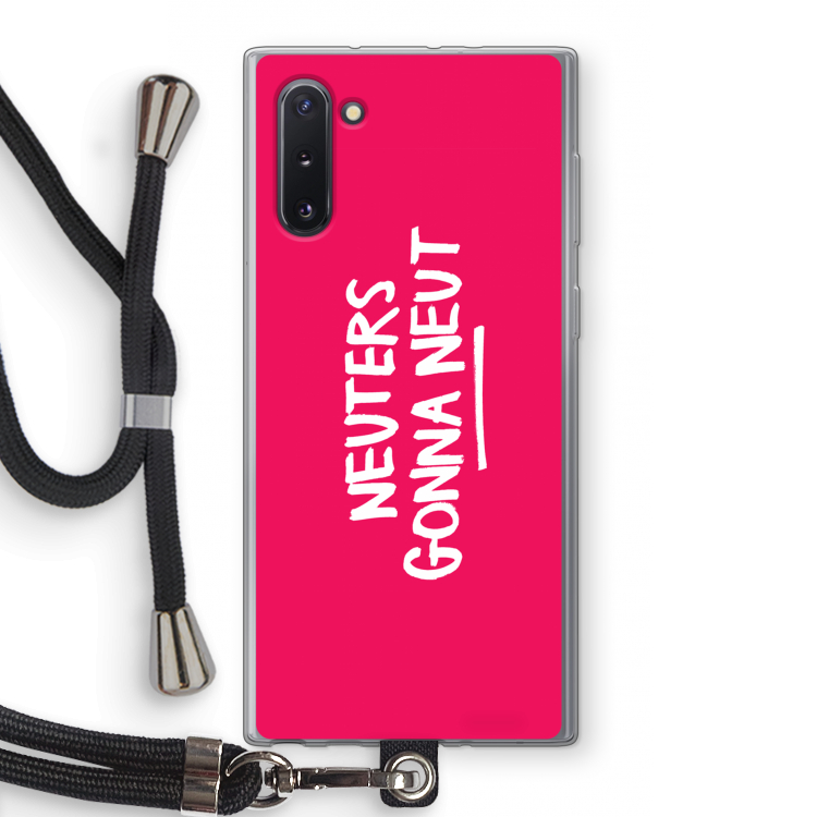 Neuters (roze): Samsung Galaxy Note 10 Transparant Hoesje met koord
