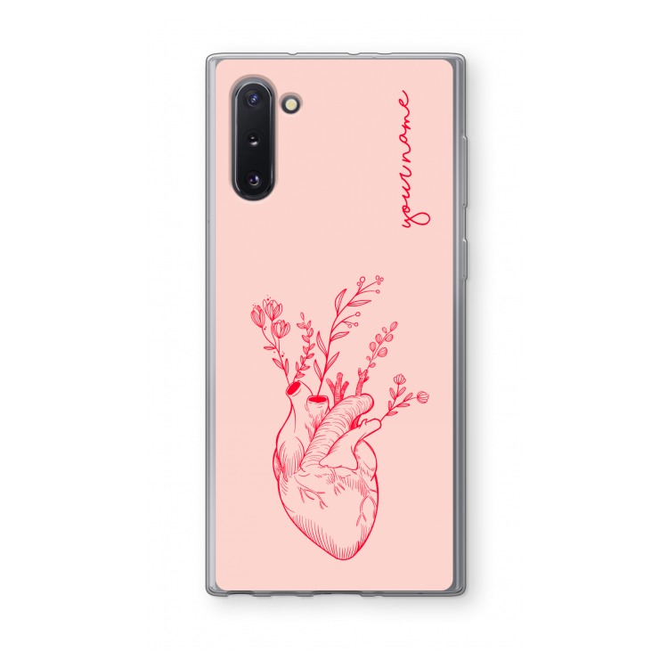 Blooming Heart: Samsung Galaxy Note 10 Transparant Hoesje