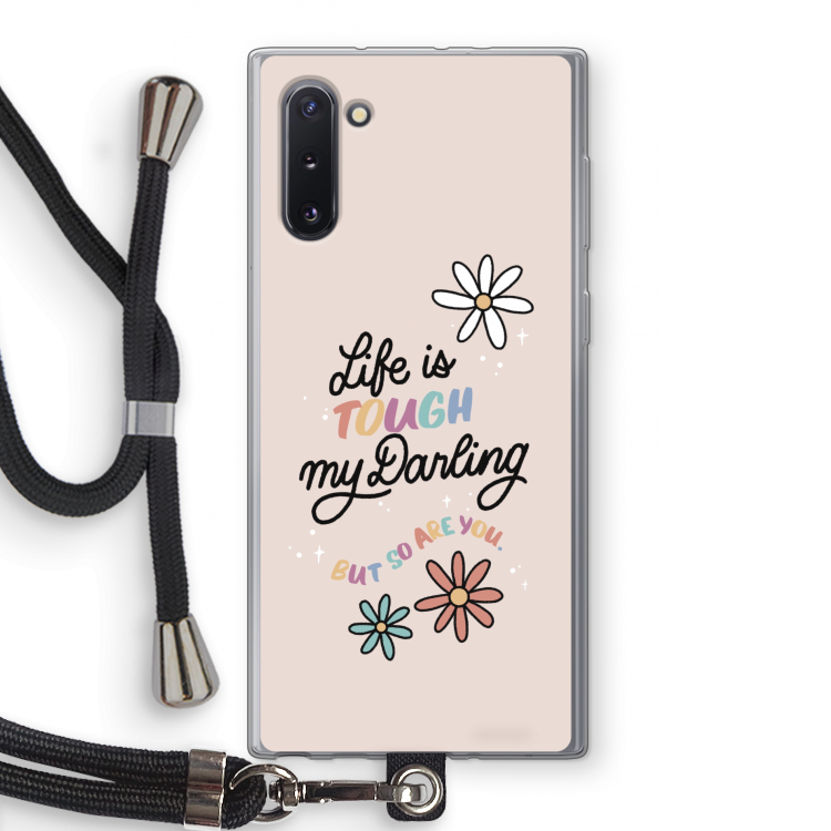 Tough Life: Samsung Galaxy Note 10 Transparant Hoesje met koord