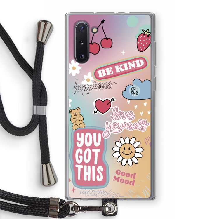 Positivity: Samsung Galaxy Note 10 Transparant Hoesje met koord