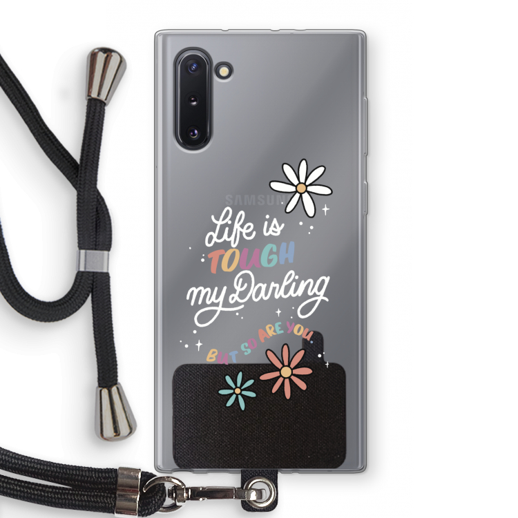 Tough Life: Samsung Galaxy Note 10 Transparant Hoesje met koord