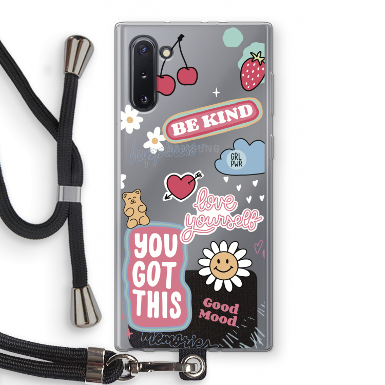 Positivity: Samsung Galaxy Note 10 Transparant Hoesje met koord