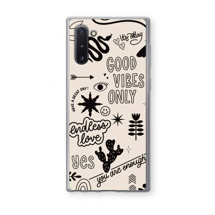 Good vibes: Samsung Galaxy Note 10 Transparant Hoesje