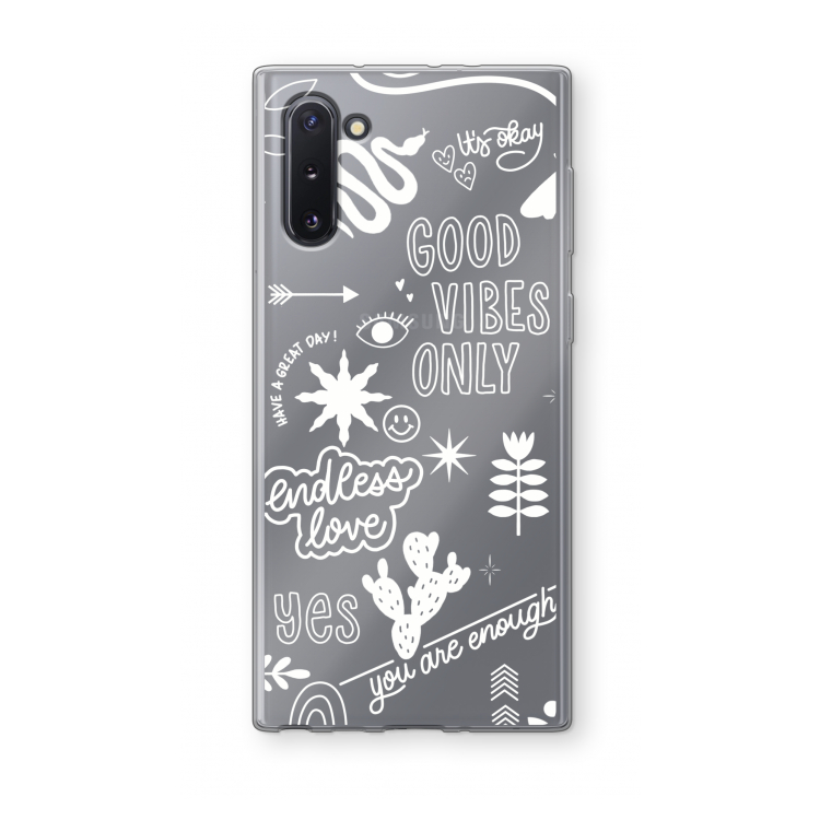 Good vibes: Samsung Galaxy Note 10 Transparant Hoesje