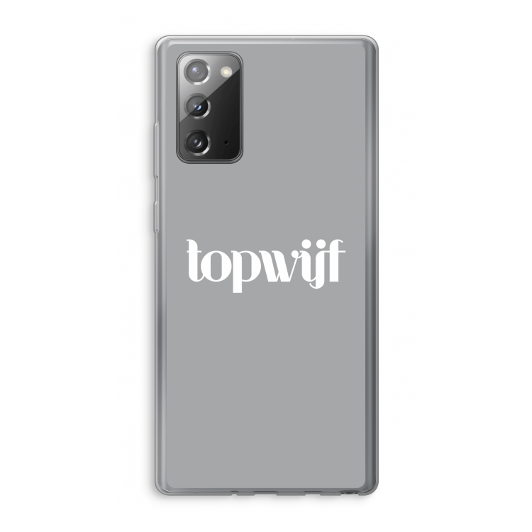 Topwijf Grijs Wit: Samsung Galaxy Note 20 / Note 20 5G Transparant Hoesje