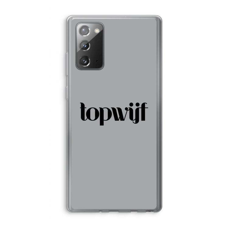 Topwijf Grijs Zwart: Samsung Galaxy Note 20 / Note 20 5G Transparant Hoesje