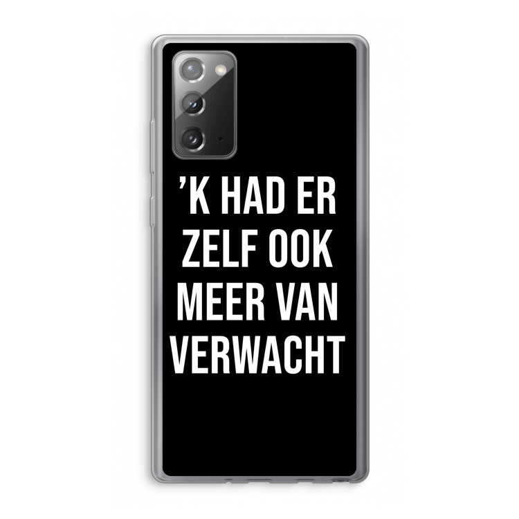 Meer verwacht - Zwart: Samsung Galaxy Note 20 / Note 20 5G Transparant Hoesje