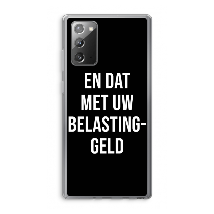 Belastinggeld - Zwart: Samsung Galaxy Note 20 / Note 20 5G Transparant Hoesje