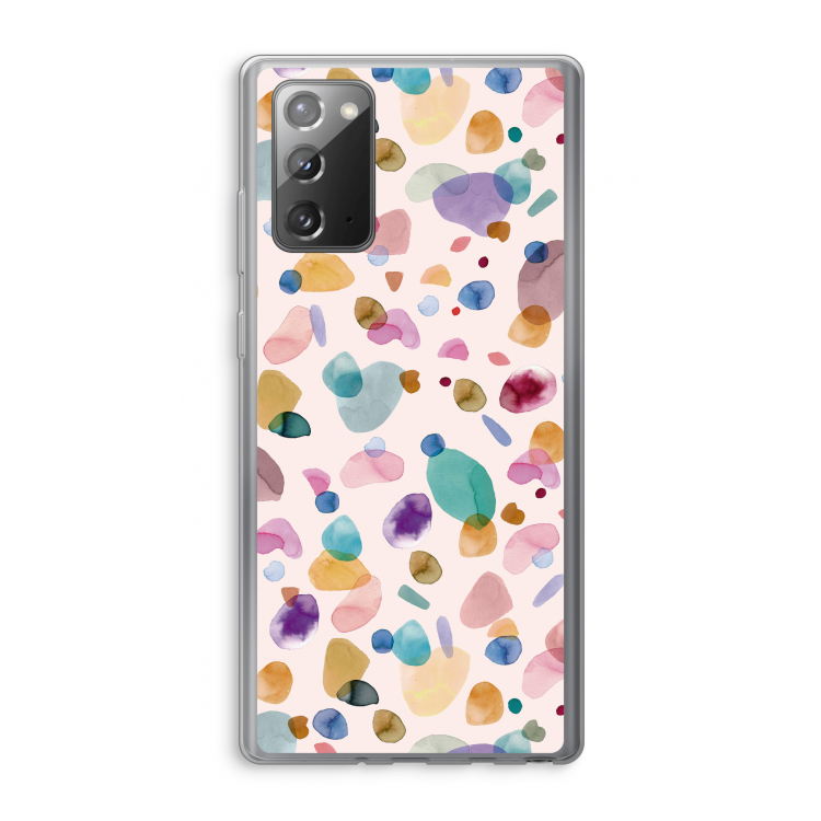 Terrazzo Memphis Pink: Samsung Galaxy Note 20 / Note 20 5G Transparant Hoesje