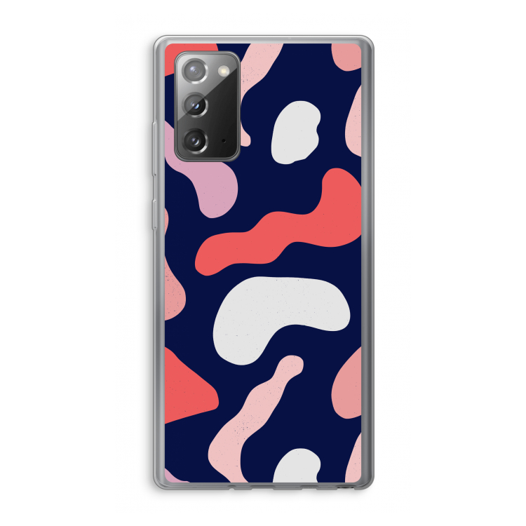 Memphis Shapes Pink: Samsung Galaxy Note 20 / Note 20 5G Transparant Hoesje