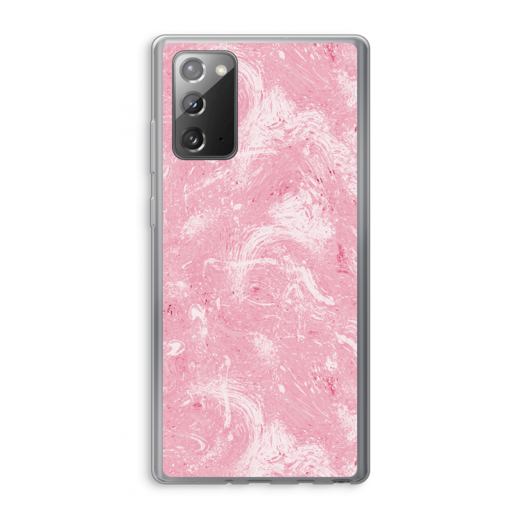 Abstract Painting Pink: Samsung Galaxy Note 20 / Note 20 5G Transparant Hoesje
