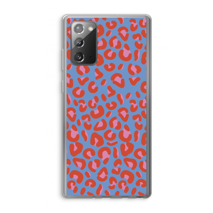 Leopard blue: Samsung Galaxy Note 20 / Note 20 5G Transparant Hoesje