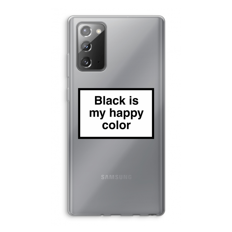 Black is my happy color: Samsung Galaxy Note 20 / Note 20 5G Transparant Hoesje