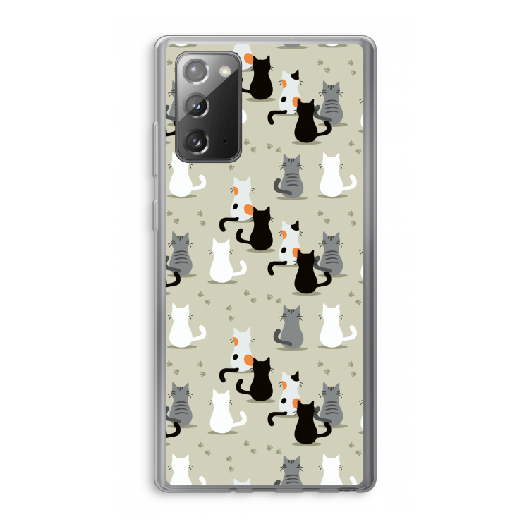 Katten: Samsung Galaxy Note 20 / Note 20 5G Transparant Hoesje