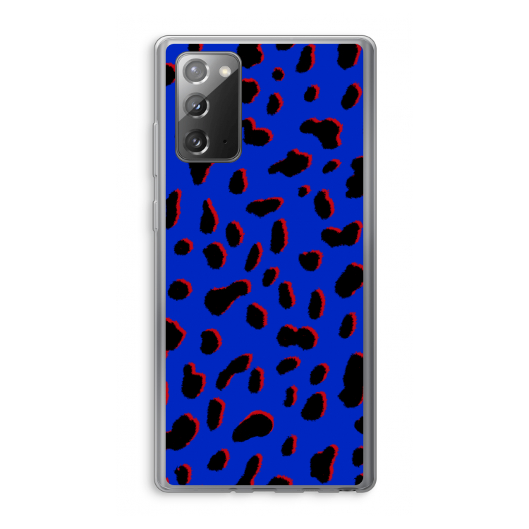 Blue Leopard: Samsung Galaxy Note 20 / Note 20 5G Transparant Hoesje