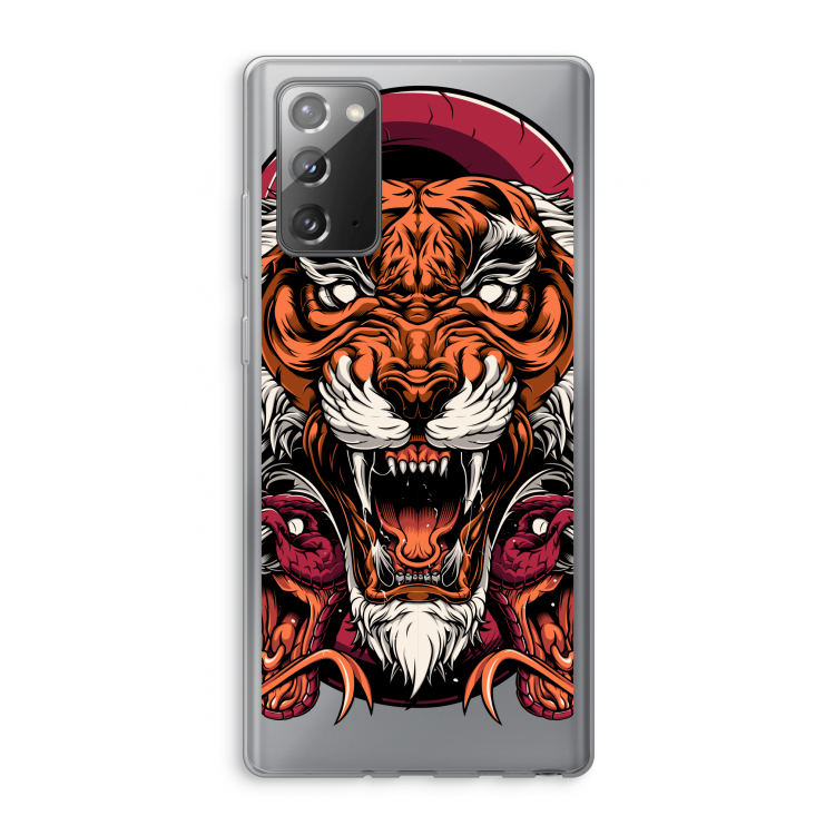 Tiger and Rattlesnakes: Samsung Galaxy Note 20 / Note 20 5G Transparant Hoesje