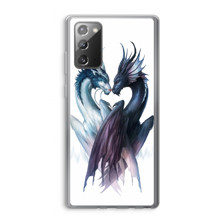 Yin Yang Dragons: Samsung Galaxy Note 20 / Note 20 5G Transparant Hoesje
