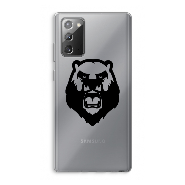 Angry Bear (black): Samsung Galaxy Note 20 / Note 20 5G Transparant Hoesje