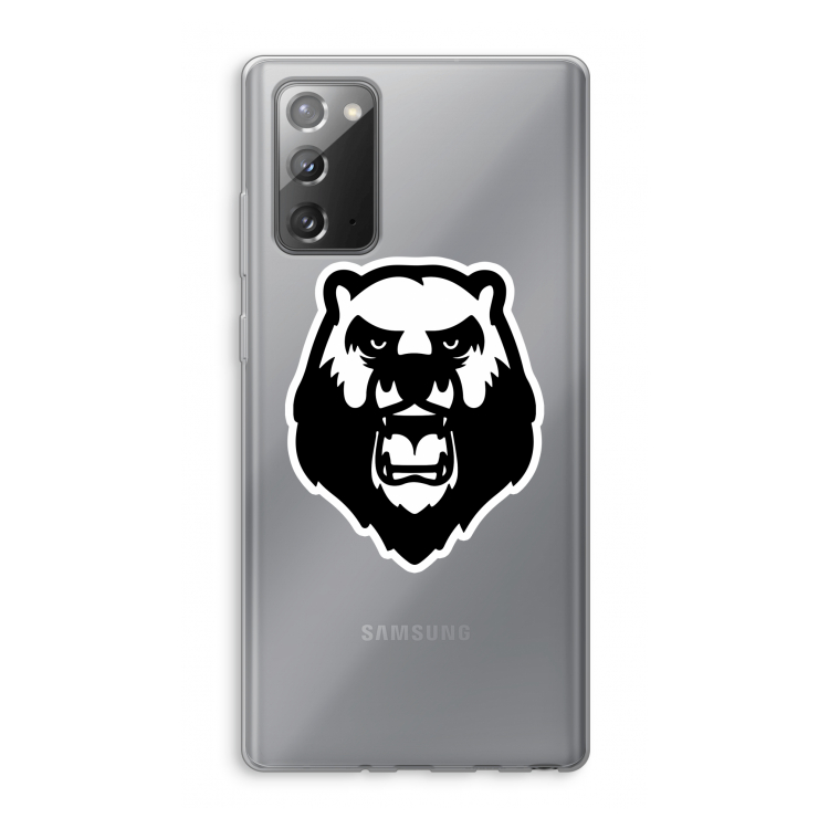 Angry Bear (white): Samsung Galaxy Note 20 / Note 20 5G Transparant Hoesje