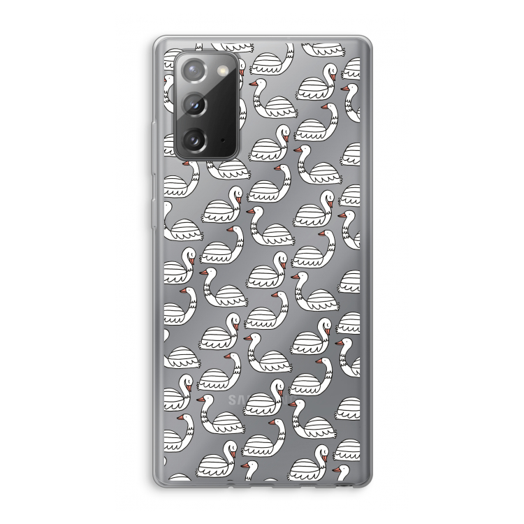 Zwanen: Samsung Galaxy Note 20 / Note 20 5G Transparant Hoesje