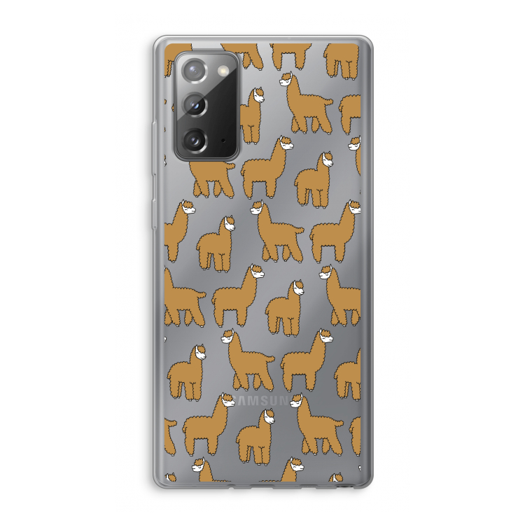 Alpacas: Samsung Galaxy Note 20 / Note 20 5G Transparant Hoesje