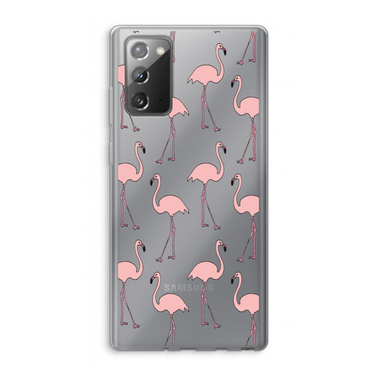 Anything Flamingoes: Samsung Galaxy Note 20 / Note 20 5G Transparant Hoesje