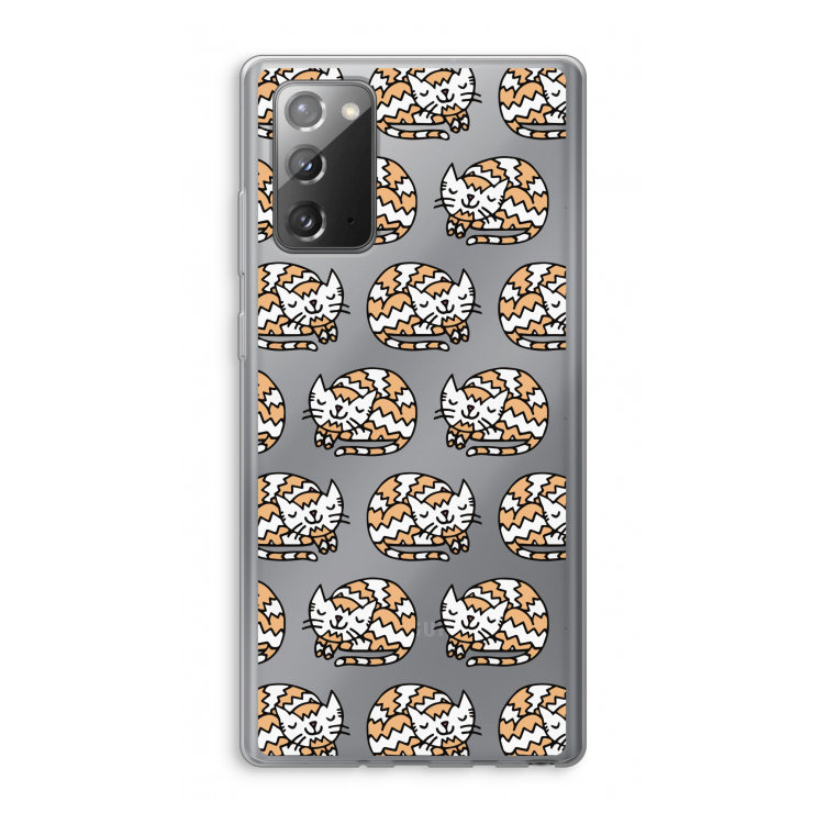 Slapende poes: Samsung Galaxy Note 20 / Note 20 5G Transparant Hoesje