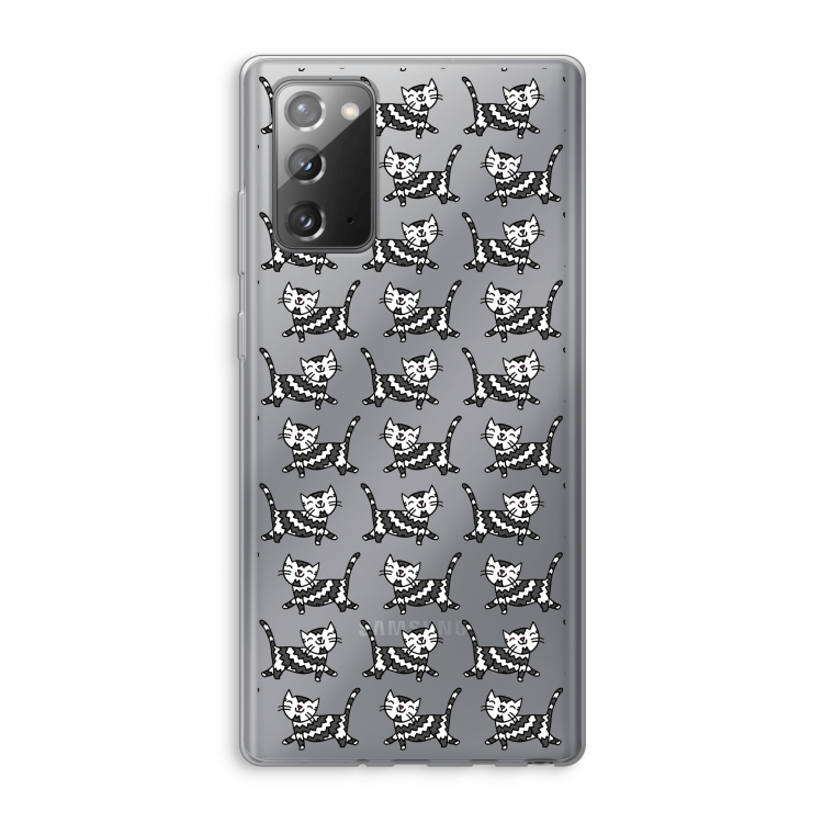 Zwarte poes: Samsung Galaxy Note 20 / Note 20 5G Transparant Hoesje