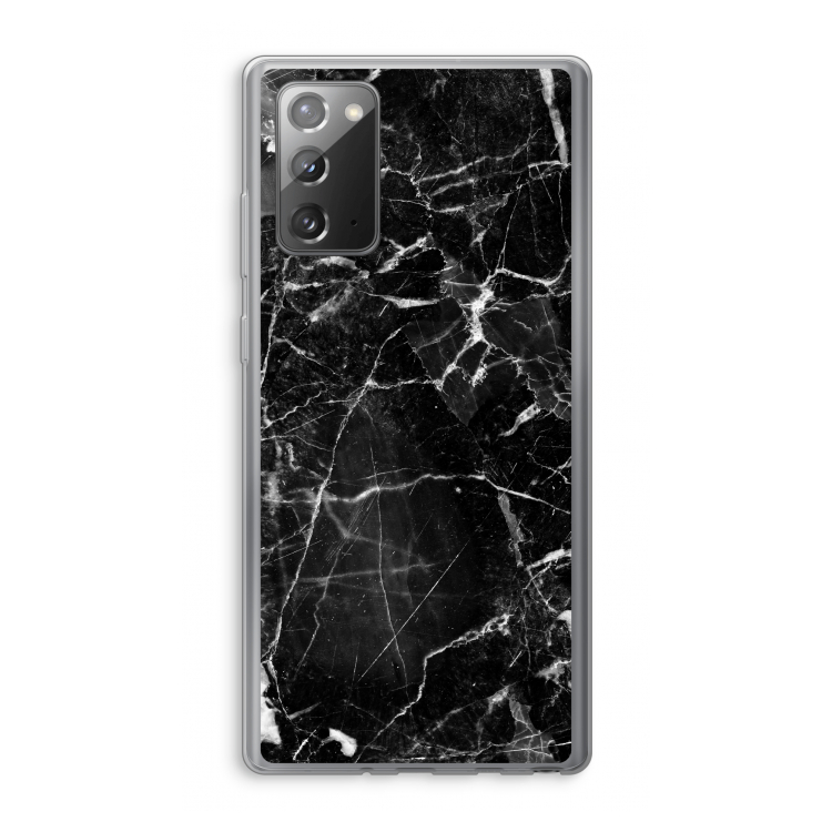 Zwart Marmer 2: Samsung Galaxy Note 20 / Note 20 5G Transparant Hoesje