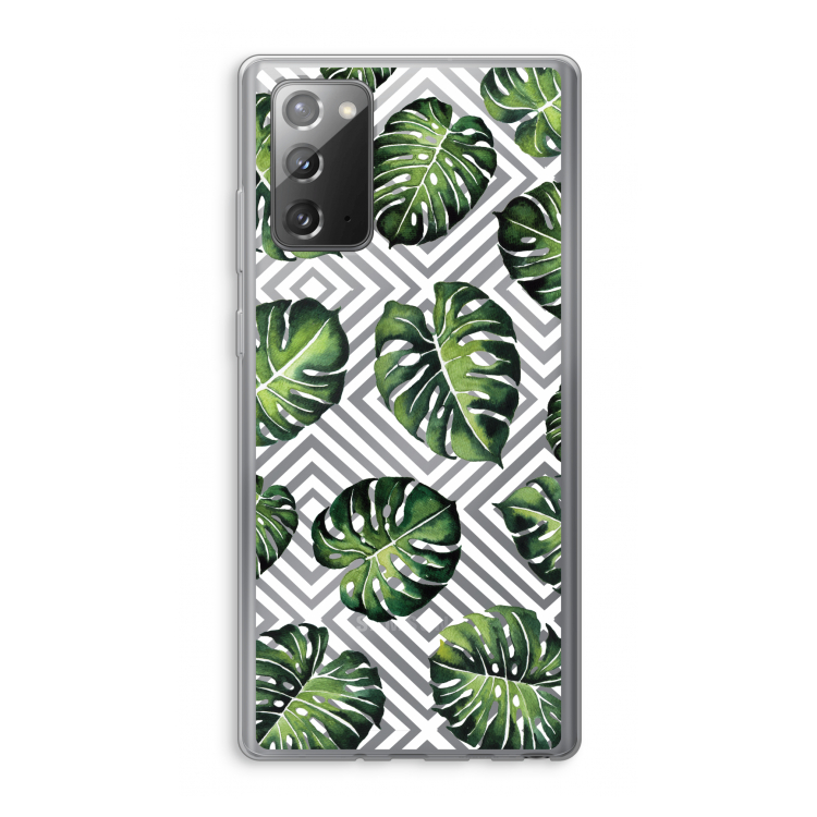 Geometrische jungle: Samsung Galaxy Note 20 / Note 20 5G Transparant Hoesje