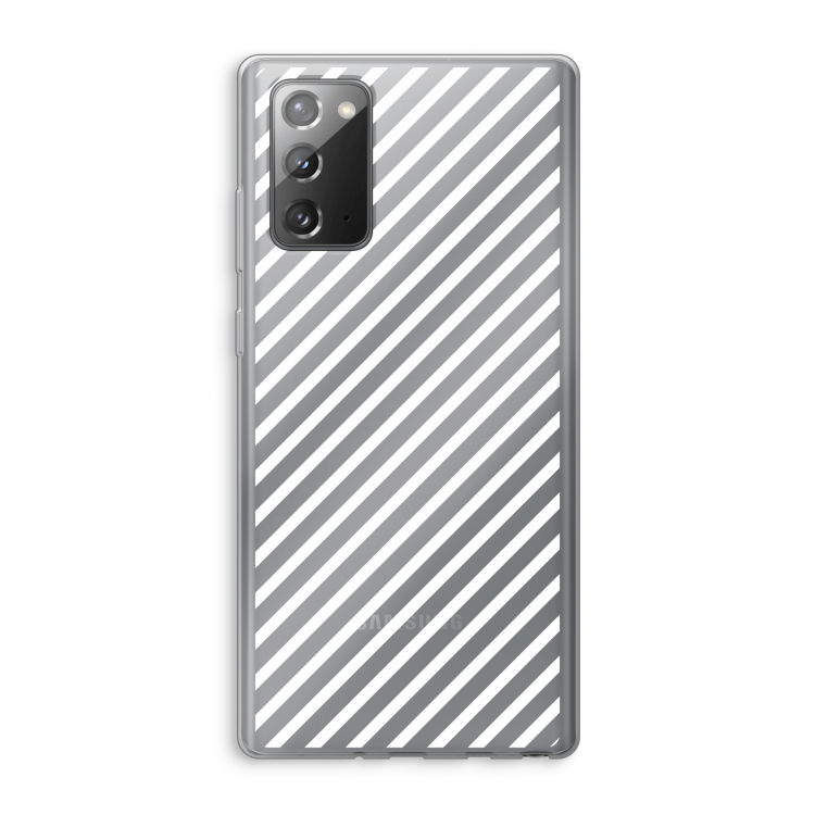 Strepen zwart-wit: Samsung Galaxy Note 20 / Note 20 5G Transparant Hoesje
